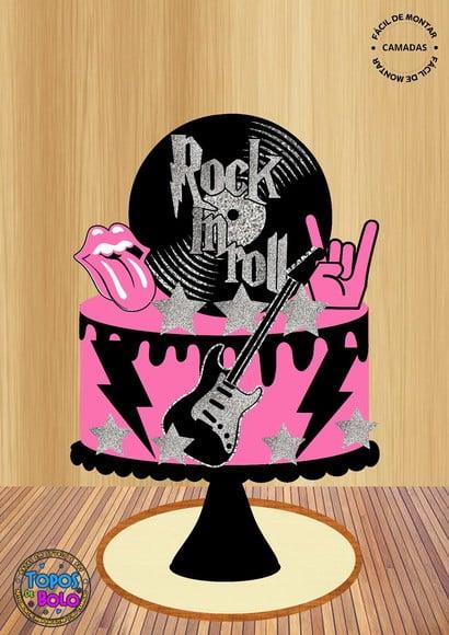 Arquivo de Corte Topo de Bolo Rock In Roll