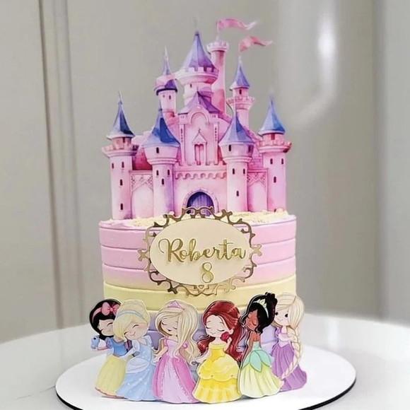 Arquivo de Corte Topo Bolo Princesas Castelo