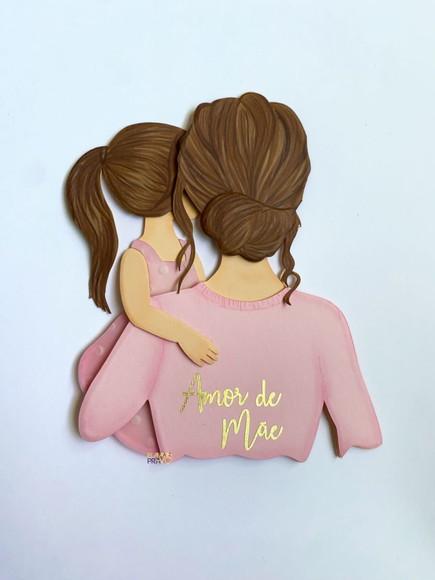 Arquivo de Corte Topo de Bolo Mãe de Costa com Filha