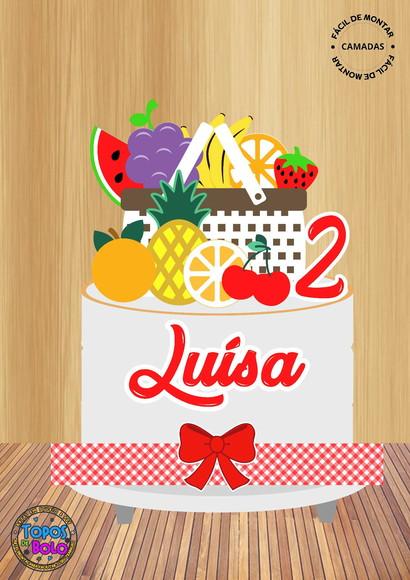 Arquivo de Corte Topo de Bolo Frutas Laço