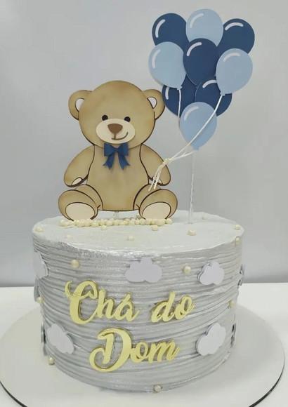 Arquivo de Corte Topo de Bolo Cha Urso em Camadas