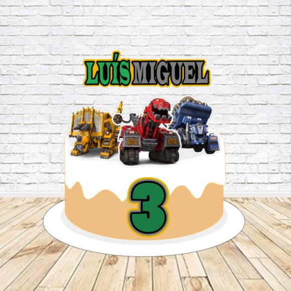 Topo de Bolo Dinotrux - Arquivo Digital