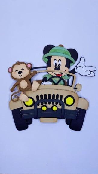 Arquivo de Corte Topo de Bolo Mickey Safari 01