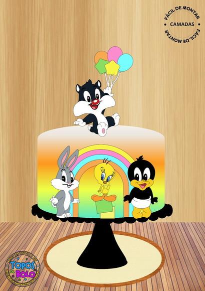 Arquivo de Corte Topo de Bolo Looney Tunes Baby