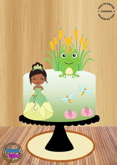 Arquivo de Corte Topo de Bolo Princesa Tiana Cute