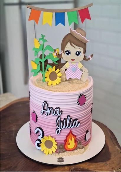 Arquivo de Corte Topo de Bolo Bebe Junino