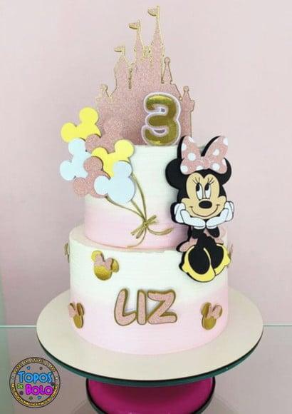 Arquivo de Corte Topo de Bolo Minnie Rosa Camadas