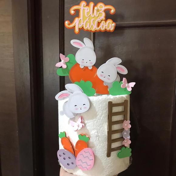 Arquivo de Corte Topo de Bolo Coelhinhos na Cenoura