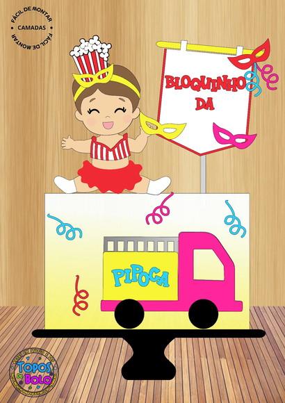 Arquivo de Corte Topo de Bolo Bloquinho da Pipoca