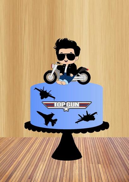 Arquivos de Corte Topo de Bolo Motoqueiro Top Gun Baby