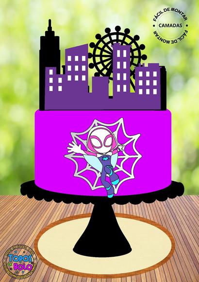 Arquivo de Corte Topo de Bolo Spider Ghost