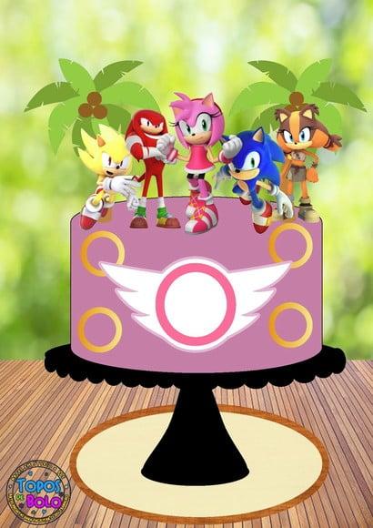 Arquivo de Corte Topo de Bolo Sonic Menina