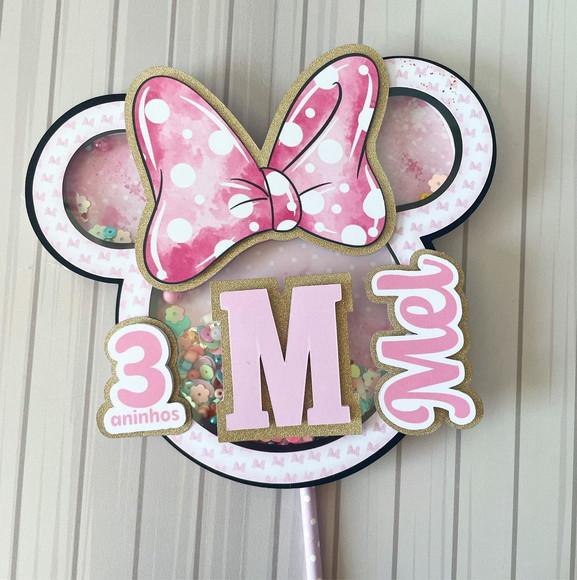 Arquivo de Corte Topo de Bolo Minnie Laço Acetato