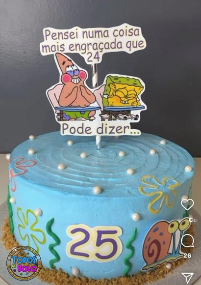 Arquivo de Corte Topo de Bolo Bob Esponja e Patrick (pensei)