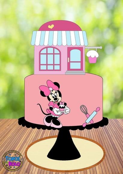 Arquivo de Corte Topo de Bolo Minnie Confeiteira