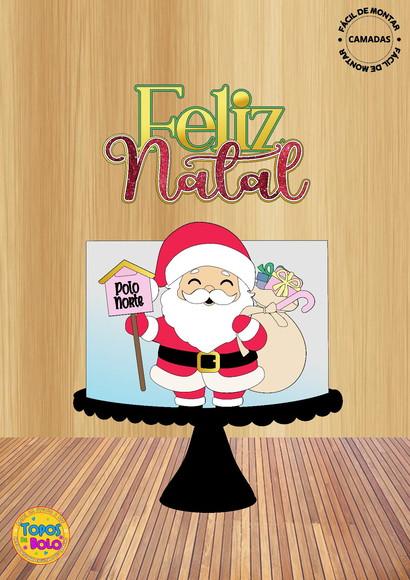 Topo de Bolo Papai Noel Polo Norte