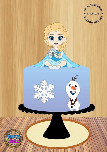 Arquivo de Corte Topo de Bolo Elsa Frozen Cute