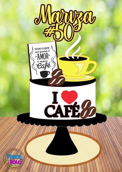 Arquivo de Corte Topo de Bolo Amor e Mais Café