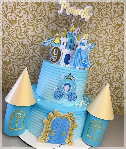 Arquivo de Corte Topo de Bolo Castelo 3d Cinderela