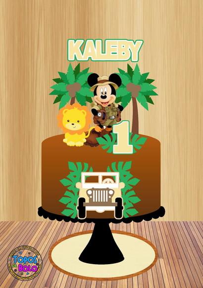 Arquivo de Corte Topo de Bolo Safari Mickey 01