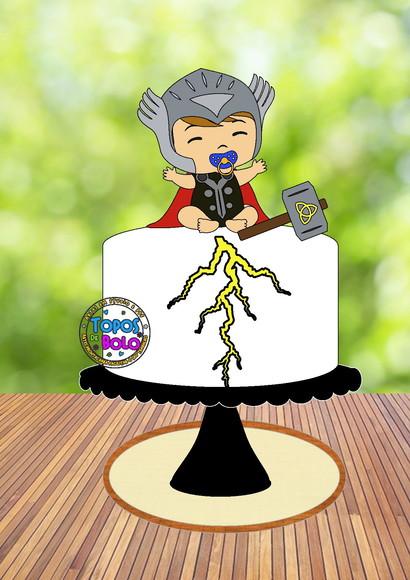 Topo de Bolo Thor Bebê - Arquivo Digital