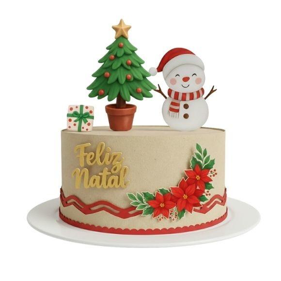 Arquivo de Corte Topo de Bolo Boneco de Neve Natal