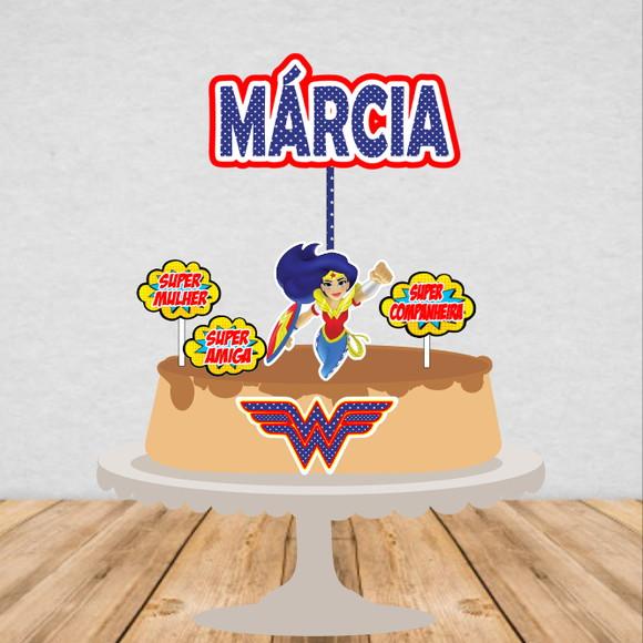 Topo de Bolo Mulher Maravilha - Arquivo Digital