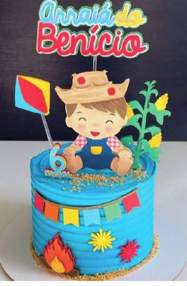 Arquivo de Corte Topo de Bolo Arraiá Menino Baby Camadas