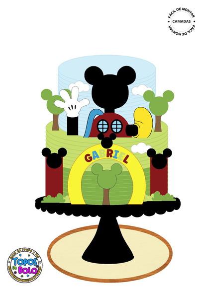 Arquivo de Corte Topo de Bolo Mickey 02