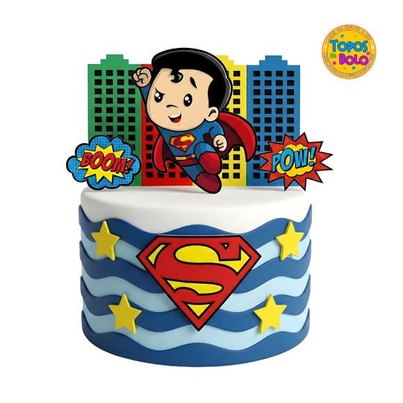 Arquivo Topo de Bolo Super Man Cute