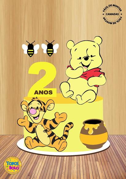 Arquivos de Corte Topo de Bolo Ursinho Pooh Camadas
