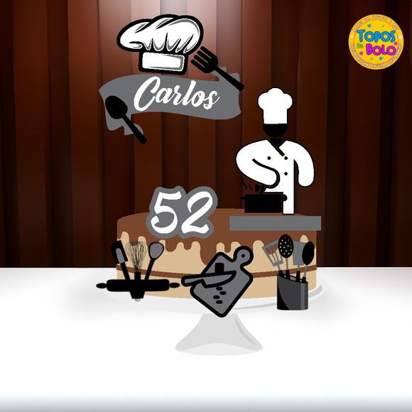Arquivo de Corte Topo de Bolo Chefe de Cozinha 04