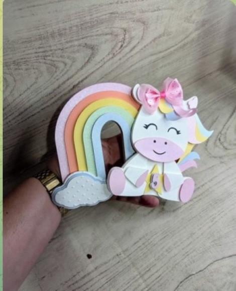 Arquivo de Corte Topo de Bolo Unicornio Sentado 01