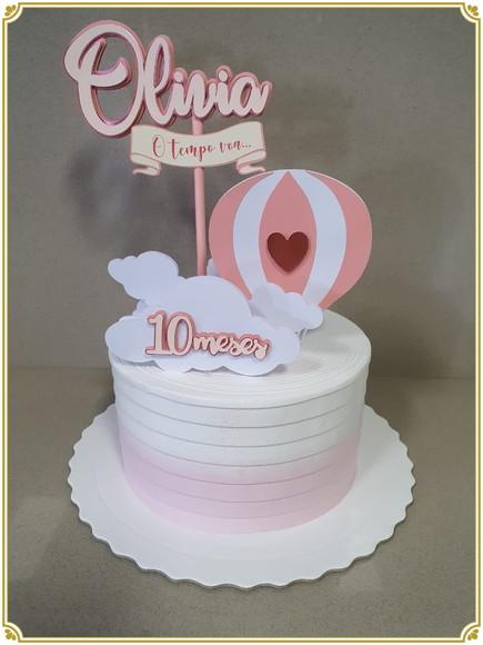 Arquivo de Corte Topo de Bolo Tempo Voa Rosa - Mesversario