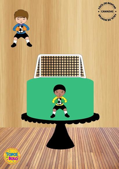 Arquivo de Corte Topo de Bolo Goleiro Menino