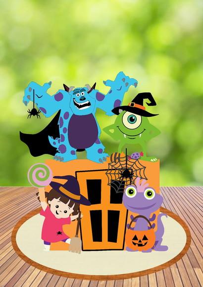 Topo de Bolo Monstros S.a Halloween Camadas