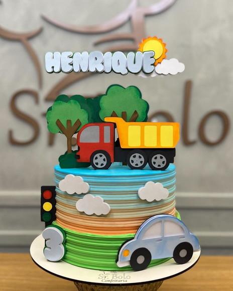Arquivo de Corte Topo de Bolo Carrinhos Camadas 01
