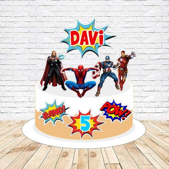 Topo de Bolo Vingadores Mod1 - Arquivo Digital