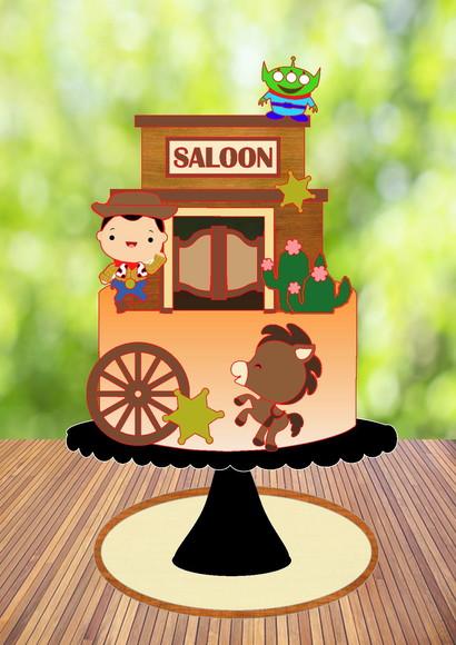 Arquivo de Corte Topo de Bolo Toy Story Faroeste