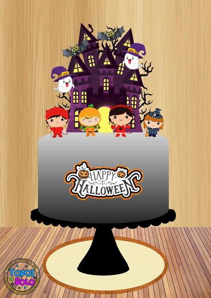 Arquivo de Corte Topo de Bolo Halloween Castelo