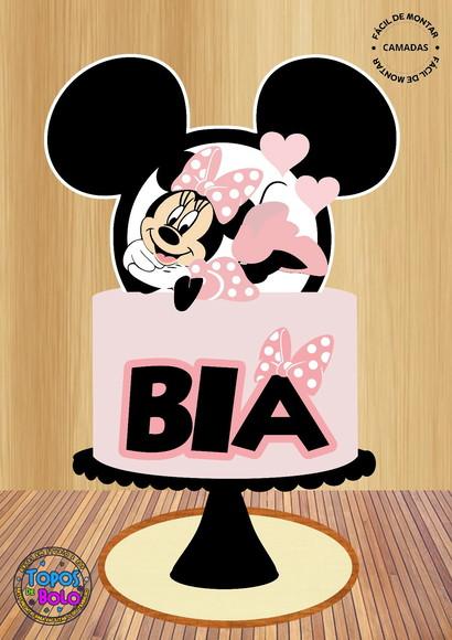 Arquivo de Corte Topo de Bolo Minnie Rosa