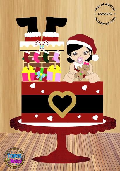Arquivo de Corte Topo de Bolo Natal Baby Menina