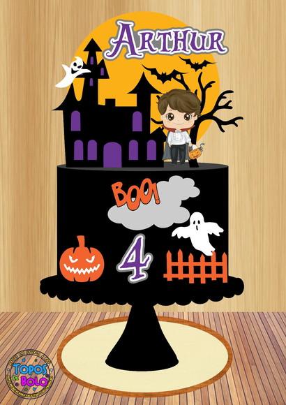 Arquivo de Corte Topo de Bolo Halloween Vampiro