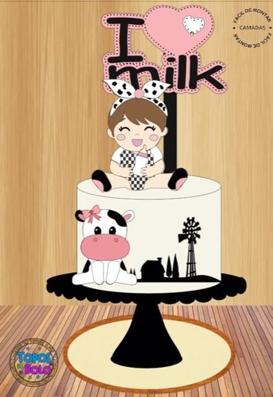 Arquivos de Corte Topo de Bolo I Love Milk 01