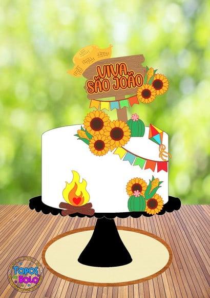 Arquivo de Corte Topo de Bolo Festa Junina- Girassol