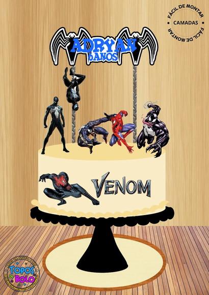 Arquivo de Corte Topo de Bolo Homen Aranha Venon