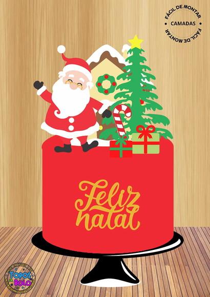 Arquivo de Corte Topo de Bolo Papai Noel 2021