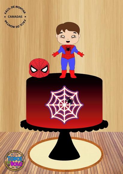 Arquivo de Corte Topo de Bolo Homem Aranha sem Mascara
