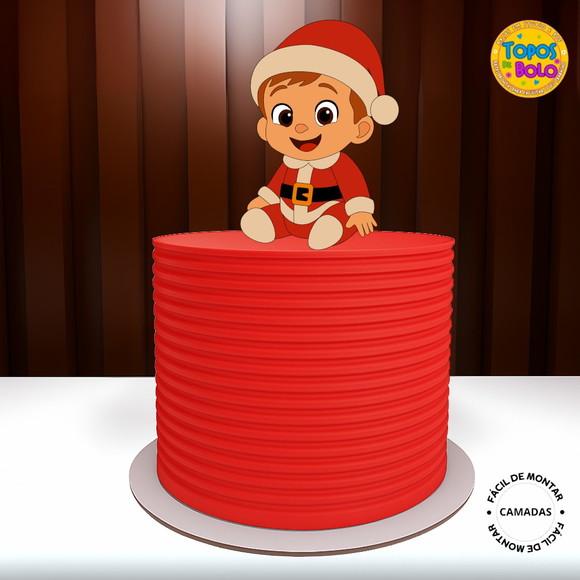 Arquivo de Corte Topo de Bolo Bebê Roupa Noel