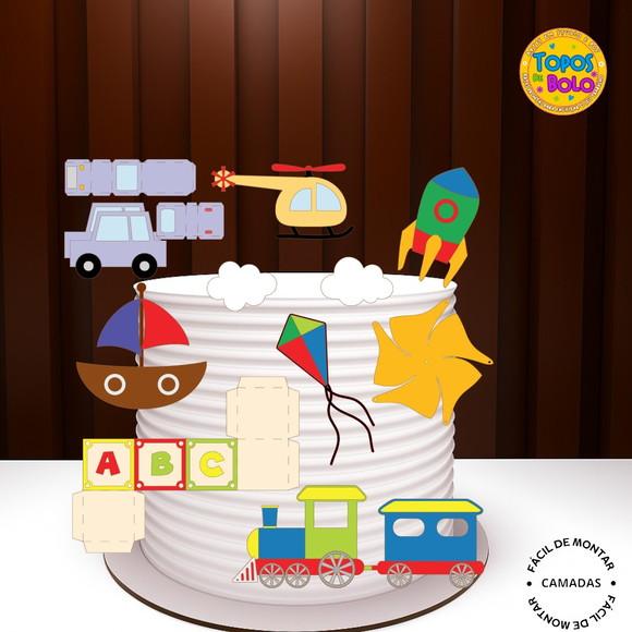 Arquivo de Corte Topo de Bolo Dg Brinquedos Carrinho 3d